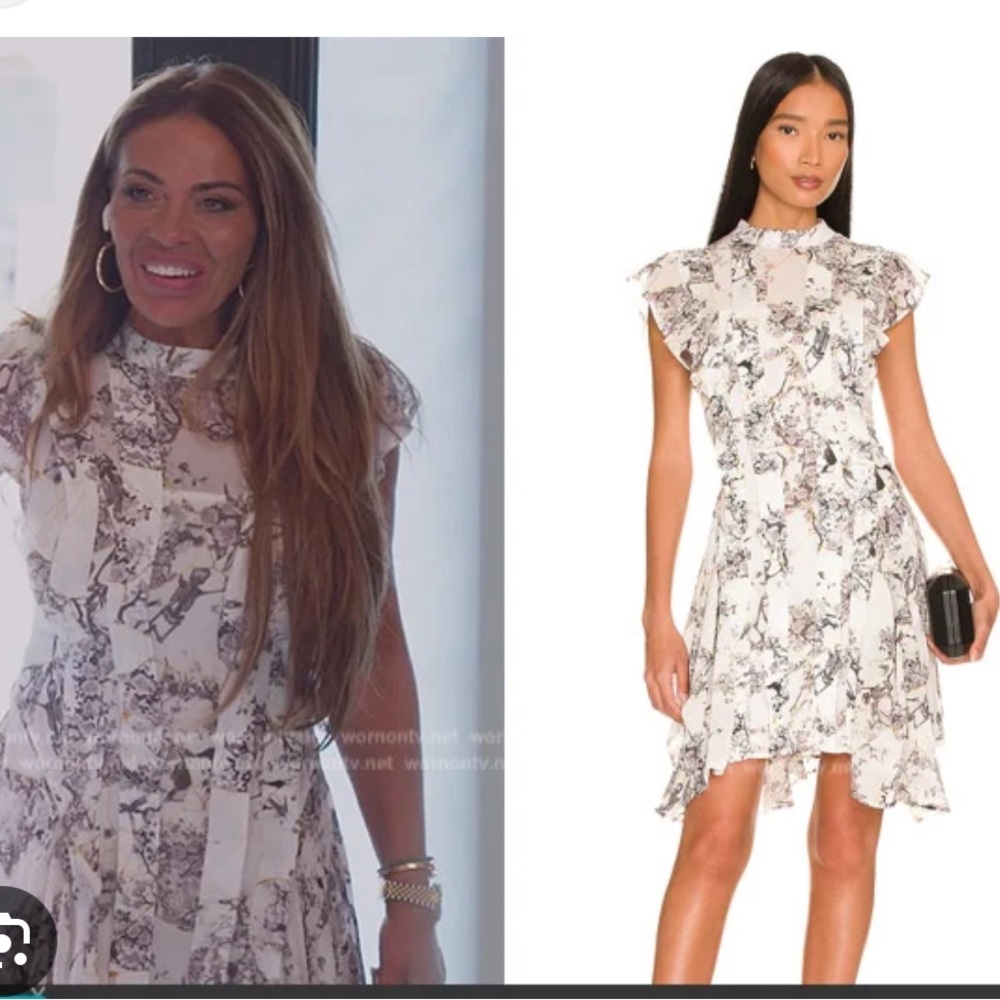 ALL SAINTS Floral Ruffle Skeleton Mini Dress Size 6 US